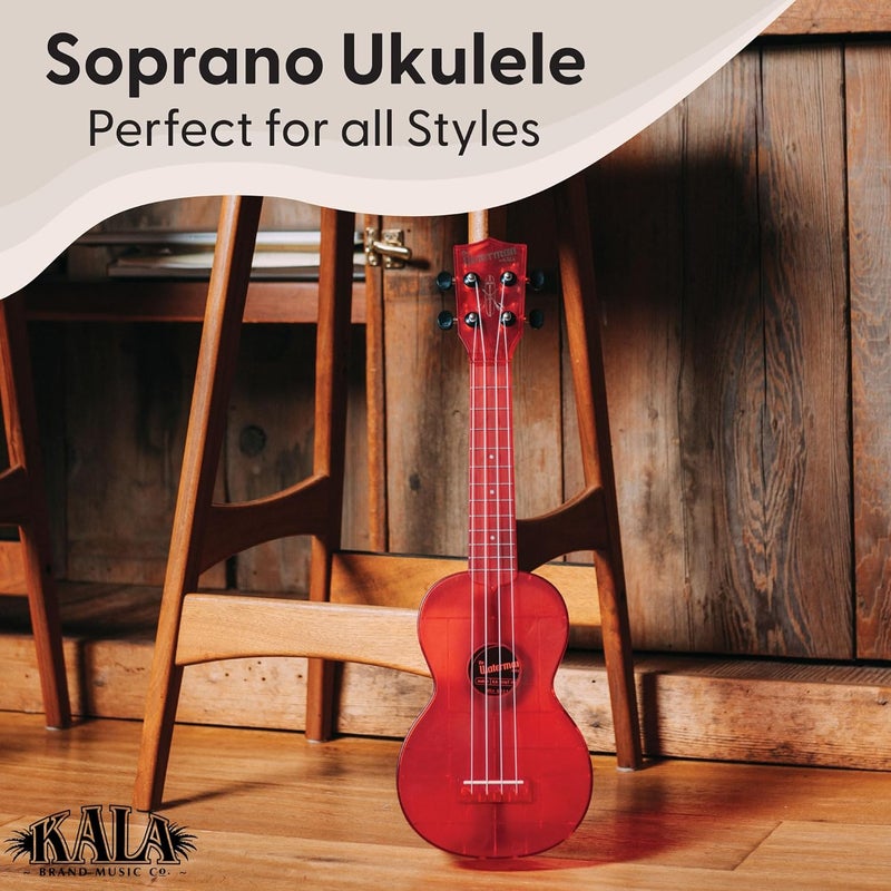 Kala Ukulele Maritime Red 4 String Soprano Ukulele from the Waterman Sea Glass Collection, Classroom Instruments - Image 2